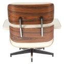Fotel Vip z podnóżkiem biały/rosewood/ srebrna baza ( Rozmiar: uniwersalny )