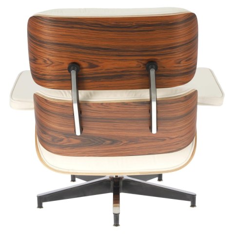 Fotel Vip z podnóżkiem biały/rosewood/ srebrna baza ( Rozmiar: uniwersalny )
