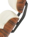 Fotel Vip z podnóżkiem biały/rosewood/ srebrna baza ( Rozmiar: uniwersalny )