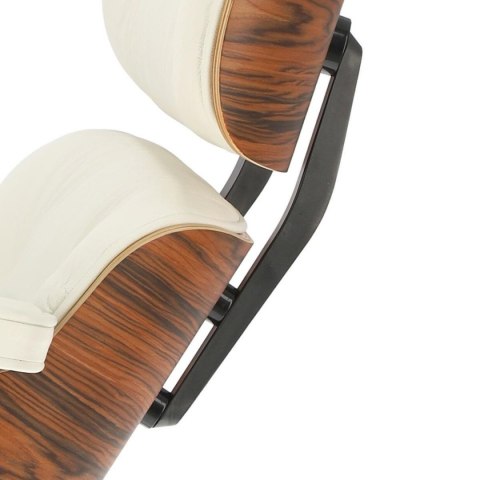 Fotel Vip z podnóżkiem biały/rosewood/ srebrna baza ( Rozmiar: uniwersalny )