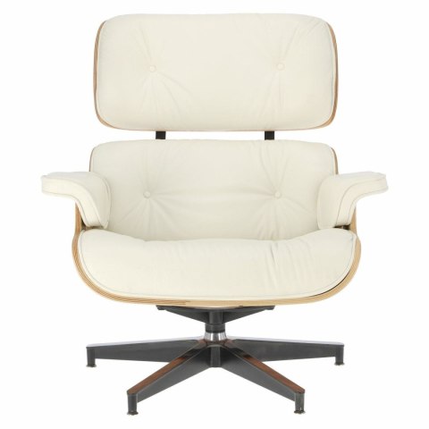 Fotel Vip z podnóżkiem biały/rosewood/ srebrna baza ( Rozmiar: uniwersalny )