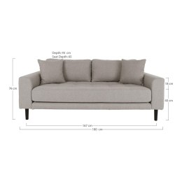 Sofa Lido 2,5 beżowa ciemna/ nogi czarne ( Rozmiar: uniwersalny )