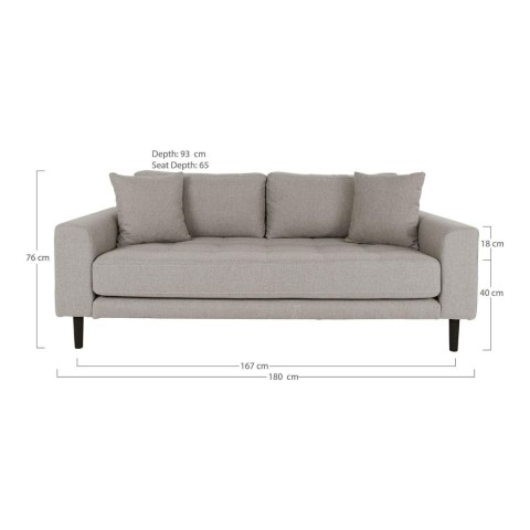 Sofa Lido 2,5 beżowa ciemna/ nogi czarne ( Rozmiar: uniwersalny )