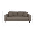 Sofa Lido 2,5 brązowa/ nogi czarne ( Rozmiar: uniwersalny )