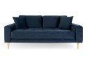 Sofa Lido 2,5 granatowa/ nogi naturalne ( Rozmiar: uniwersalny )