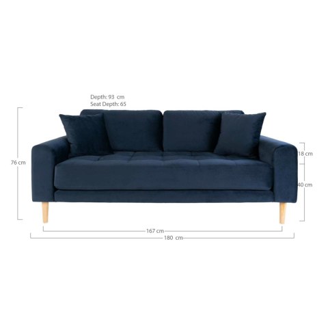 Sofa Lido 2,5 granatowa/ nogi naturalne ( Rozmiar: uniwersalny )