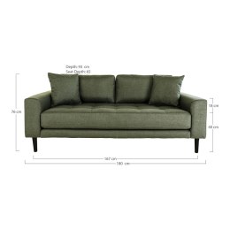 Sofa Lido 2,5 oliwkowa zieleń/ nogi czarne ( Rozmiar: uniwersalny )