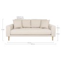 Sofa Lido 2,5 piaskowa/ nogi naturalne ( Rozmiar: uniwersalny )
