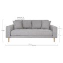 Sofa Lido 2,5 szara jasna/ nogi naturalne ( Rozmiar: uniwersalny )