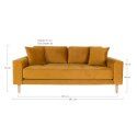 Sofa Lido 2,5 żółta/ nogi naturalne ( Rozmiar: uniwersalny )