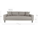 Sofa Lido 3 beżowa ciemna/ nogi czarne ( Rozmiar: uniwersalny )