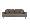 Sofa Lido 3 brązowa/ nogi czarne ( Rozmiar: uniwersalny )