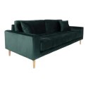 Sofa Lido 3 butelkowa zieleń/ nogi naturalne ( Rozmiar: uniwersalny )
