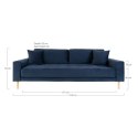 Sofa Lido 3 granatowa/ nogi naturalne ( Rozmiar: uniwersalny )