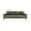 Sofa Lido 3 oliwkowa zieleń/ nogi czarne ( Rozmiar: uniwersalny )