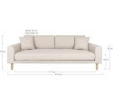 Sofa Lido 3 piaskowa/ nogi naturalne ( Rozmiar: uniwersalny )