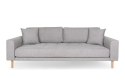 Sofa Lido 3 szara jasna/ nogi naturalne ( Rozmiar: uniwersalny )