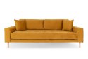 Sofa Lido 3 żółta/ nogi naturalne ( Rozmiar: uniwersalny )