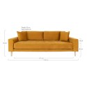 Sofa Lido 3 żółta/ nogi naturalne ( Rozmiar: uniwersalny )