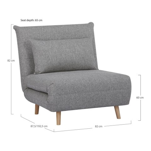 Sofa rozkładana Marlow 1 szara/ nogi naturalne ( Rozmiar: uniwersalny )