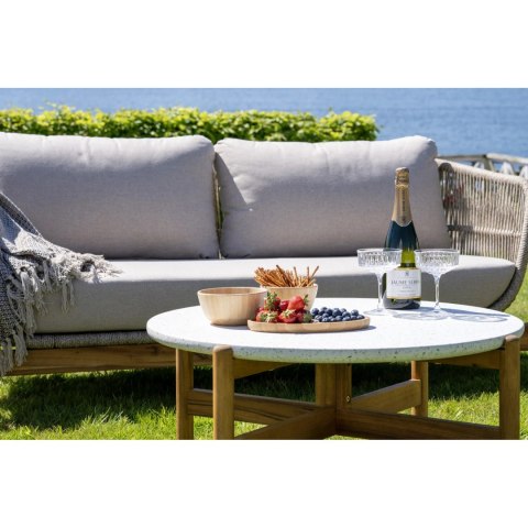 Stolik kawowy Terracina 84,5cm akacja/terrazzo ( Rozmiar: uniwersalny )