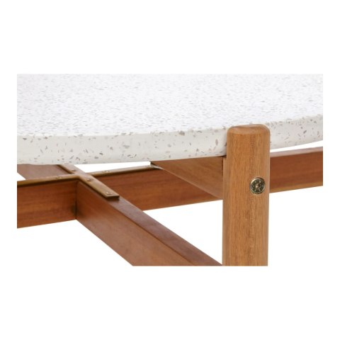 Stolik kawowy Terracina 84,5cm akacja/terrazzo ( Rozmiar: uniwersalny )