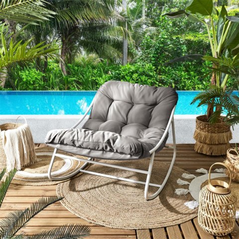 Fotel ogrodowy bujany Tenerife szary ( Rozmiar: uniwersalny )