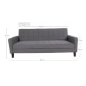 Sofa rozkładana Milton szara ciemna/ czarne nogi ( Rozmiar: uniwersalny )