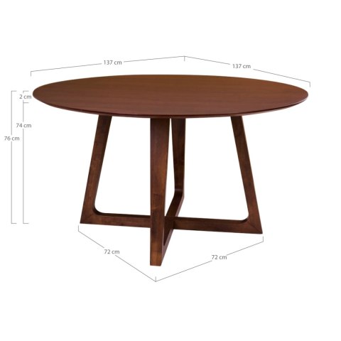 Stół Hellerup 137cm orzech ( Rozmiar: uniwersalny )