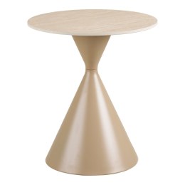 Stolik kawowy Annecy blat ceramiczny/stal, trawertyn/piaskowy 50x56 cm ( Rozmiar: uniwersalny )
