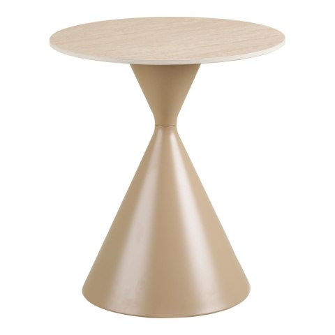Stolik kawowy Annecy blat ceramiczny/stal, trawertyn/piaskowy 50x56 cm ( Rozmiar: uniwersalny )