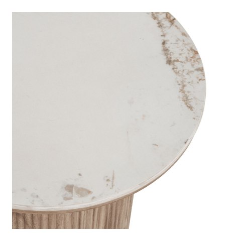 Stolik kawowy Athens blat ceramiczny, biały/brązowy 45x50 cm ( Rozmiar: uniwersalny )