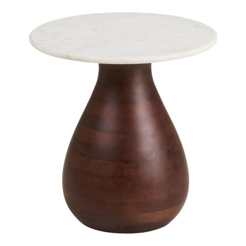 Stolik kawowy Heide drewno mango/marmur 40x41 cm ( Rozmiar: uniwersalny )