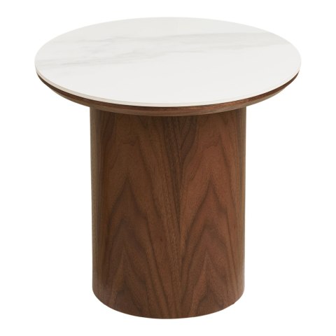 Stolik kawowy Noli blat ceramiczny/fornir jesionowy 40x38 cm ( Rozmiar: uniwersalny )