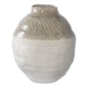 Wazon ceramiczny biały/zielony 30,5cm ( Rozmiar: uniwersalny )