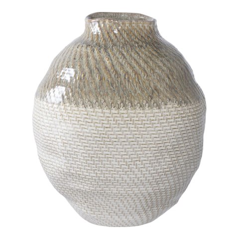 Wazon ceramiczny biały/zielony 30,5cm ( Rozmiar: uniwersalny )