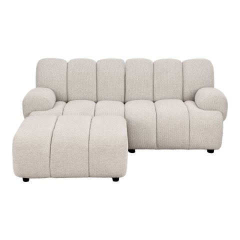 Sofa modułowa Taza 2,5-osobowa z pufem piaskowa, lewa ( Rozmiar: uniwersalny )