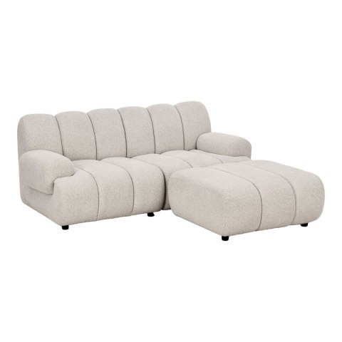 Sofa modułowa Taza 2,5-osobowa z pufem piaskowa, prawa ( Rozmiar: uniwersalny )