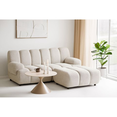 Sofa modułowa Taza 2,5-osobowa z pufem piaskowa, prawa ( Rozmiar: uniwersalny )