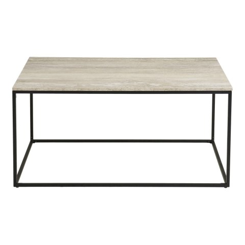 Stolik kawowy Vita imitacja trawertynu, czarna rama, 90x60x45 cm ( Rozmiar: uniwersalny )