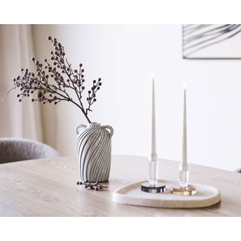 Świecznik szklany, szaro-biały 9x13 cm ( Rozmiar: uniwersalny )