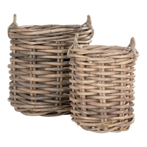 Zestaw 2 koszy Burton rattan naturalny ( Rozmiar: uniwersalny )