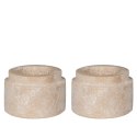 Zestaw 2 świeczników na Tealight Trawertyn ( Rozmiar: uniwersalny )