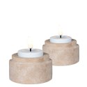 Zestaw 2 świeczników na Tealight Trawertyn ( Rozmiar: uniwersalny )
