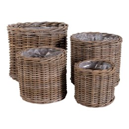 Zestaw 4 koszy Bogor naturalne rattan ( Rozmiar: uniwersalny )