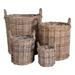 Zestaw 4 koszy Caor rattanowe naturalne ( Rozmiar: uniwersalny )