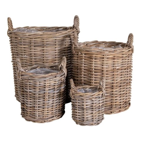 Zestaw 4 koszy Caor rattanowe naturalne ( Rozmiar: uniwersalny )