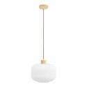 Lampa wisząca Argalo szkło/drewno, biała, 30 cm ( Rozmiar: uniwersalny )