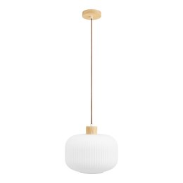 Lampa wisząca Argalo szkło/drewno, biała, 30 cm ( Rozmiar: uniwersalny )