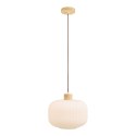 Lampa wisząca Argalo szkło/drewno, biała, 30 cm ( Rozmiar: uniwersalny )